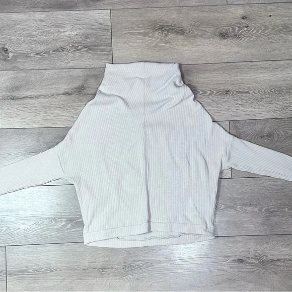 Free People Beach Ribbed Mock Neck Drop Shoulder Sweater - Picture 5 of 11